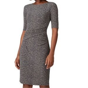Lauren Ralph Lauren Titus Dress Sz 4 Black White Floral Sheath Dress Career Work